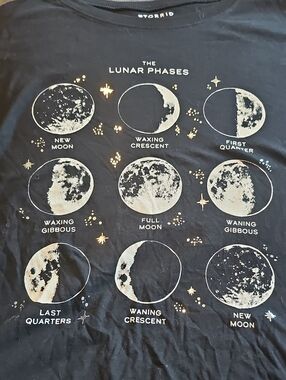 NWT torrid Black Lunar Phases Graphic Tee Bohemian Moon